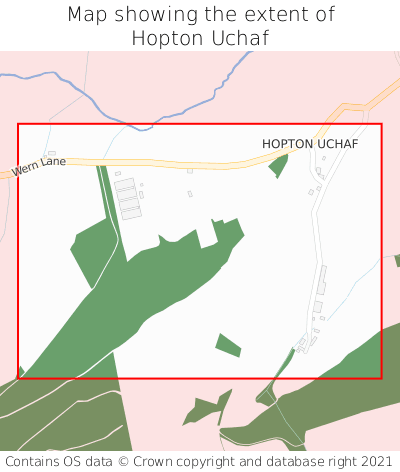 Map showing extent of Hopton Uchaf as bounding box