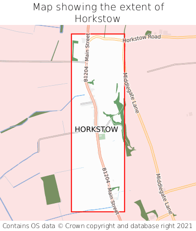 Map showing extent of Horkstow as bounding box