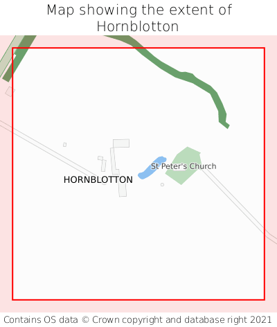 Map showing extent of Hornblotton as bounding box