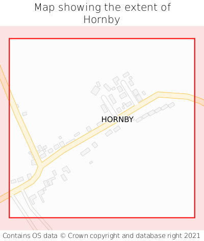 Map showing extent of Hornby as bounding box