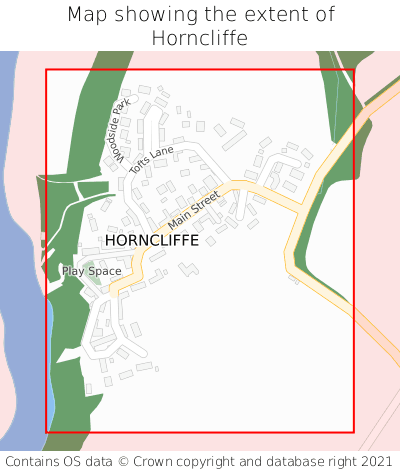 Map showing extent of Horncliffe as bounding box