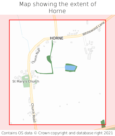Map showing extent of Horne as bounding box