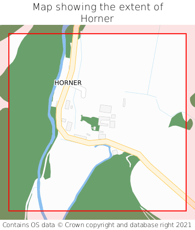 Map showing extent of Horner as bounding box