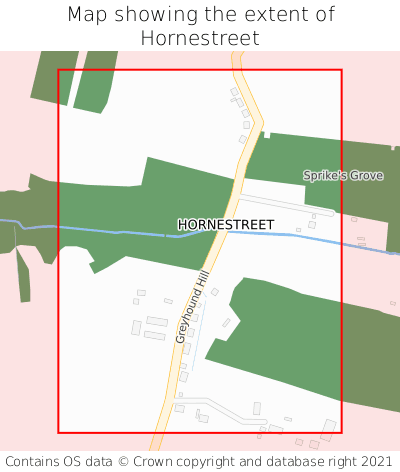 Map showing extent of Hornestreet as bounding box