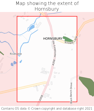Map showing extent of Hornsbury as bounding box