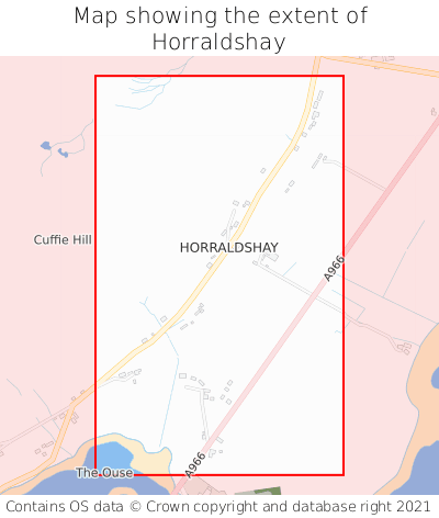 Map showing extent of Horraldshay as bounding box