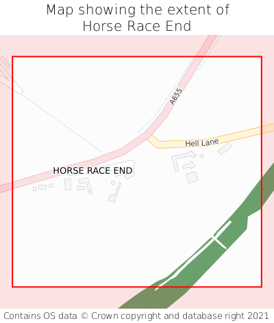 Map showing extent of Horse Race End as bounding box