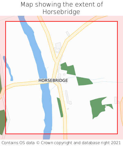 Map showing extent of Horsebridge as bounding box