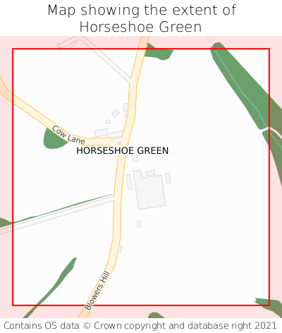 Map showing extent of Horseshoe Green as bounding box