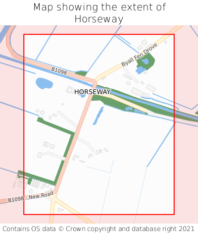 Map showing extent of Horseway as bounding box