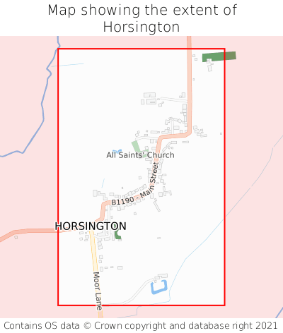 Map showing extent of Horsington as bounding box