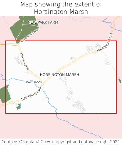 Map showing extent of Horsington Marsh as bounding box