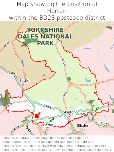 Map showing location of Horton within BD23