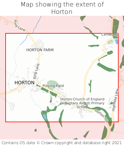 Map showing extent of Horton as bounding box