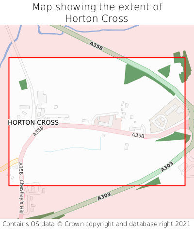 Map showing extent of Horton Cross as bounding box