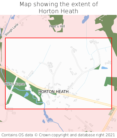 Map showing extent of Horton Heath as bounding box