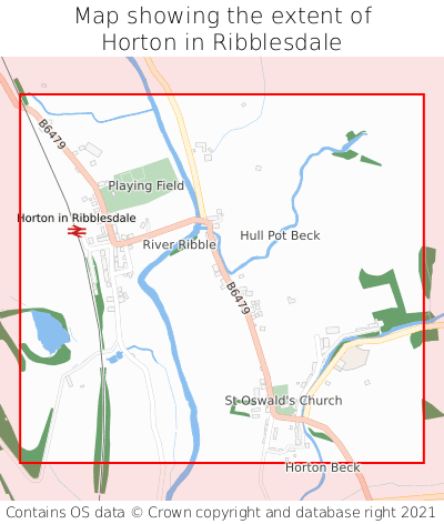 Map showing extent of Horton in Ribblesdale as bounding box