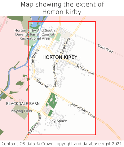Map showing extent of Horton Kirby as bounding box