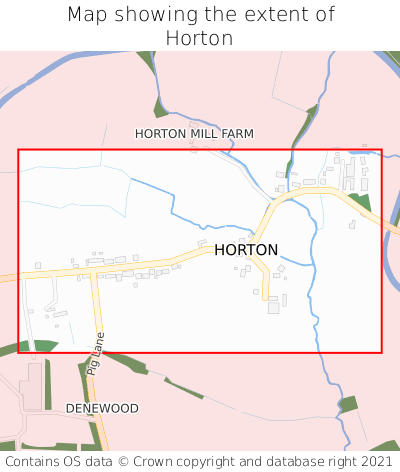 Map showing extent of Horton as bounding box