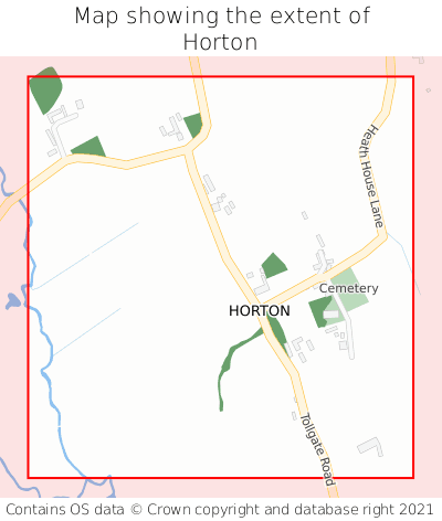 Map showing extent of Horton as bounding box