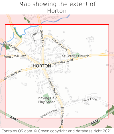 Map showing extent of Horton as bounding box