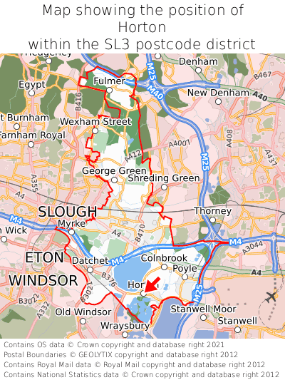 Map showing location of Horton within SL3