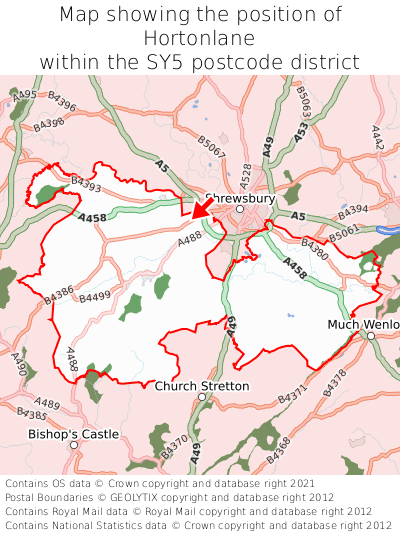 Map showing location of Hortonlane within SY5