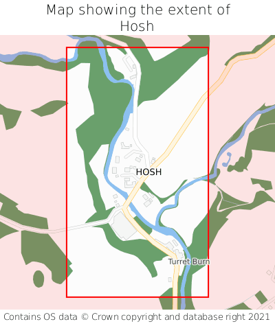 Map showing extent of Hosh as bounding box