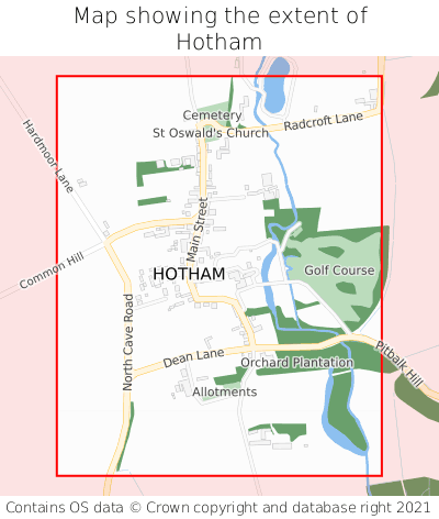 Map showing extent of Hotham as bounding box