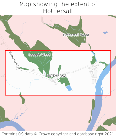 Map showing extent of Hothersall as bounding box