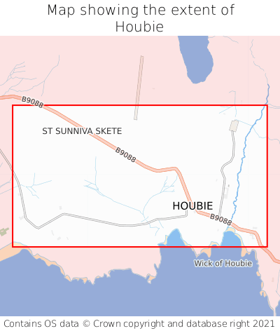 Map showing extent of Houbie as bounding box