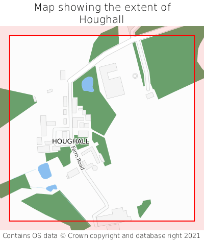 Map showing extent of Houghall as bounding box
