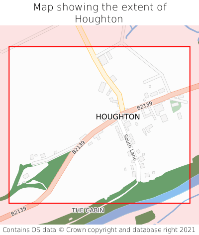 Map showing extent of Houghton as bounding box