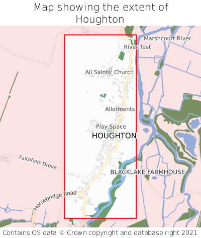 Map showing extent of Houghton as bounding box