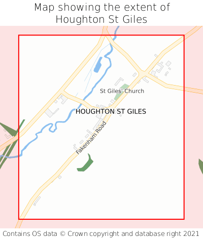 Map showing extent of Houghton St Giles as bounding box