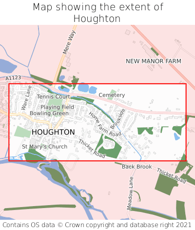 Map showing extent of Houghton as bounding box