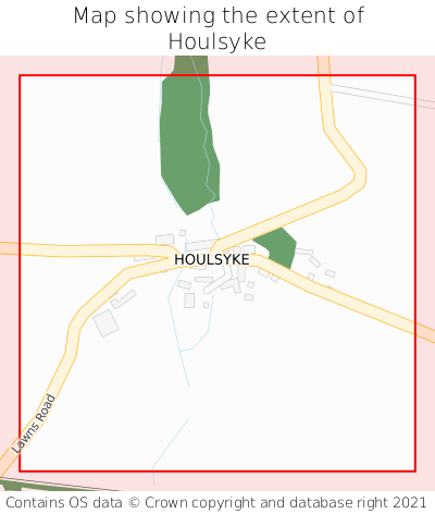 Map showing extent of Houlsyke as bounding box