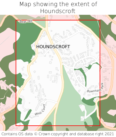 Map showing extent of Houndscroft as bounding box