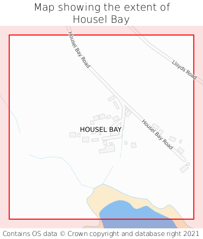 Map showing extent of Housel Bay as bounding box