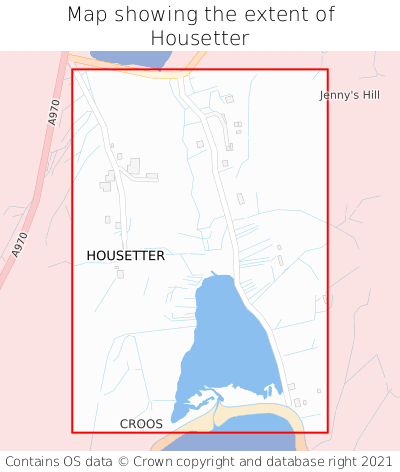 Map showing extent of Housetter as bounding box