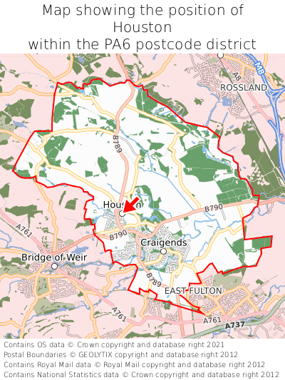 Map showing location of Houston within PA6