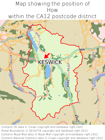 Map showing location of How within CA12