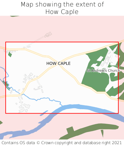 Map showing extent of How Caple as bounding box