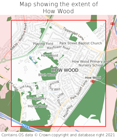 Map showing extent of How Wood as bounding box