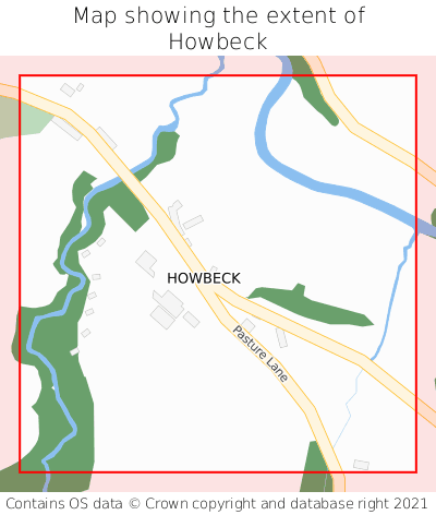 Map showing extent of Howbeck as bounding box
