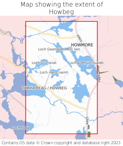 Map showing extent of Howbeg as bounding box