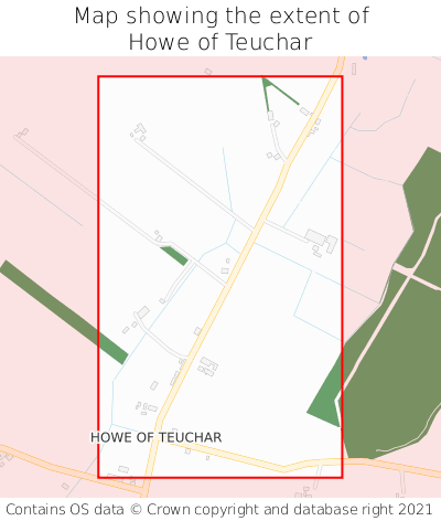 Map showing extent of Howe of Teuchar as bounding box