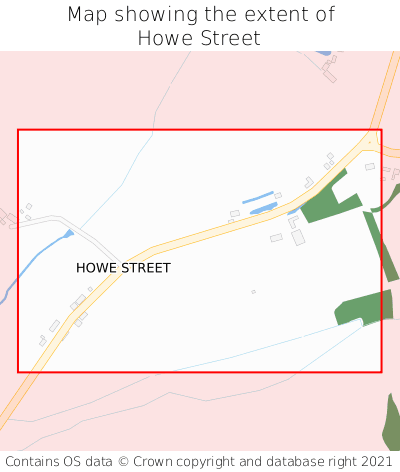 Map showing extent of Howe Street as bounding box