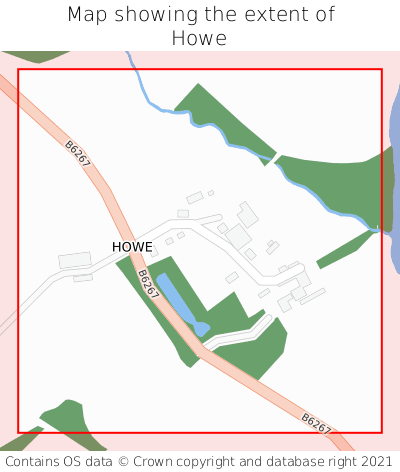 Map showing extent of Howe as bounding box