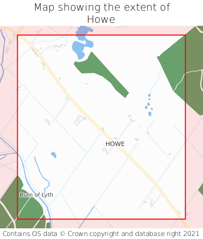 Map showing extent of Howe as bounding box